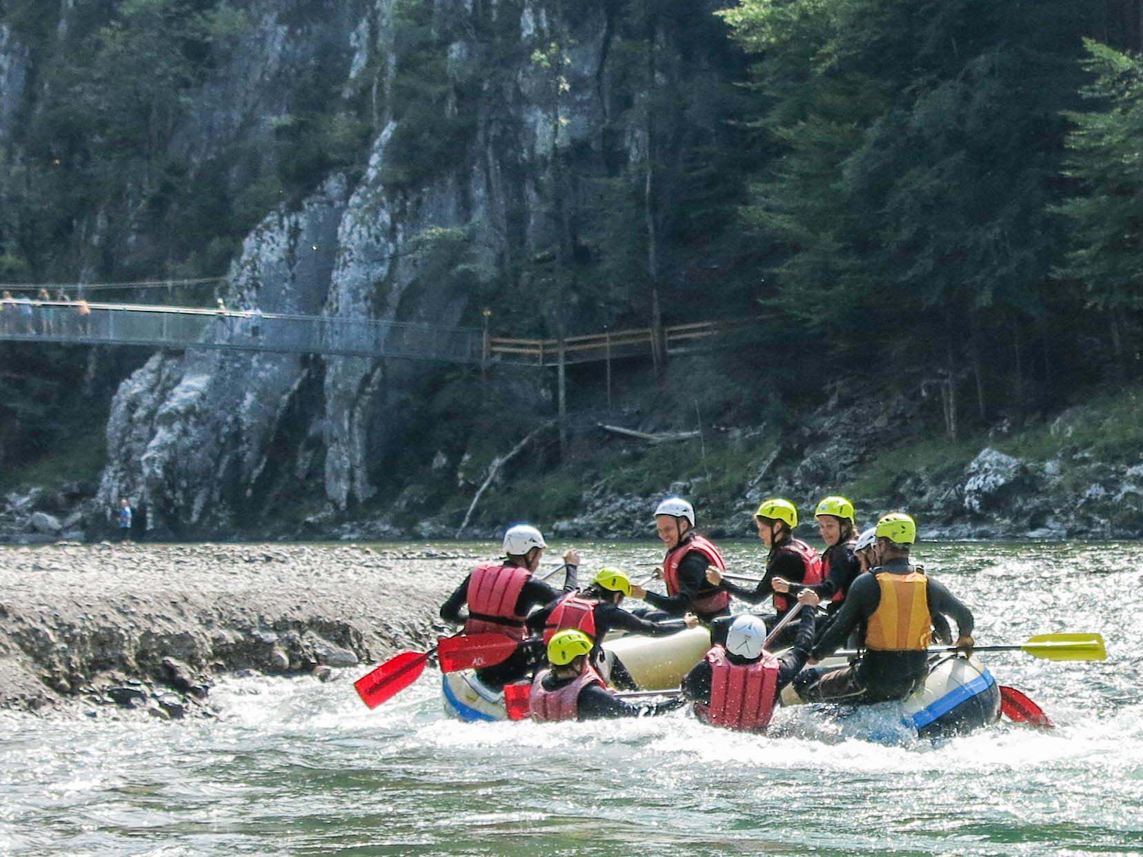 Rafting in der Entenlochklamm der Tiroler Acher